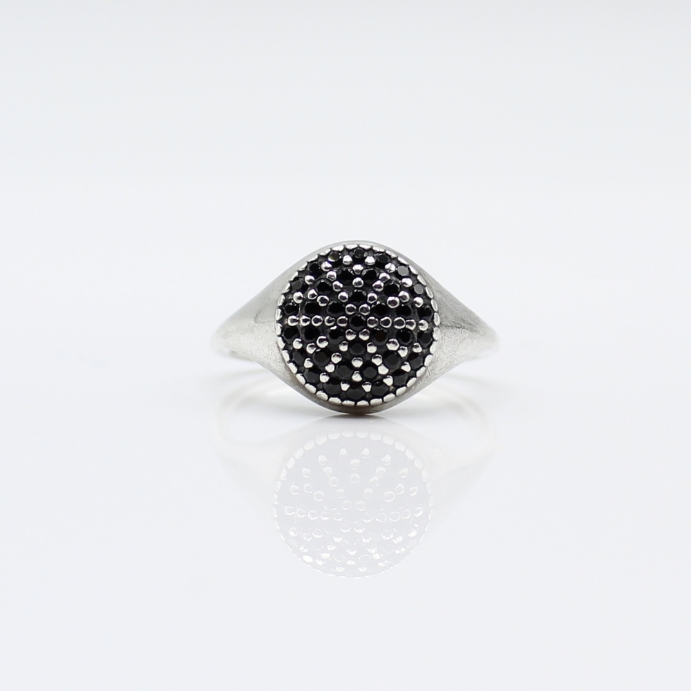 Pandora silver One Pod black pavé cz ring - Picture 7 of 9